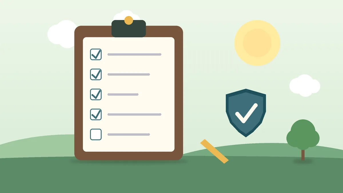 Checklist com escudo, mostrando o que conferir antes de fechar um acordo de renegociação