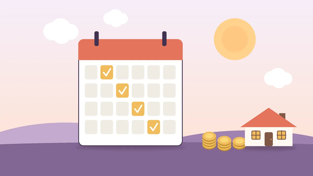 Calendário com meses marcados, mostrando como montar a reserva de emergência mês a mês